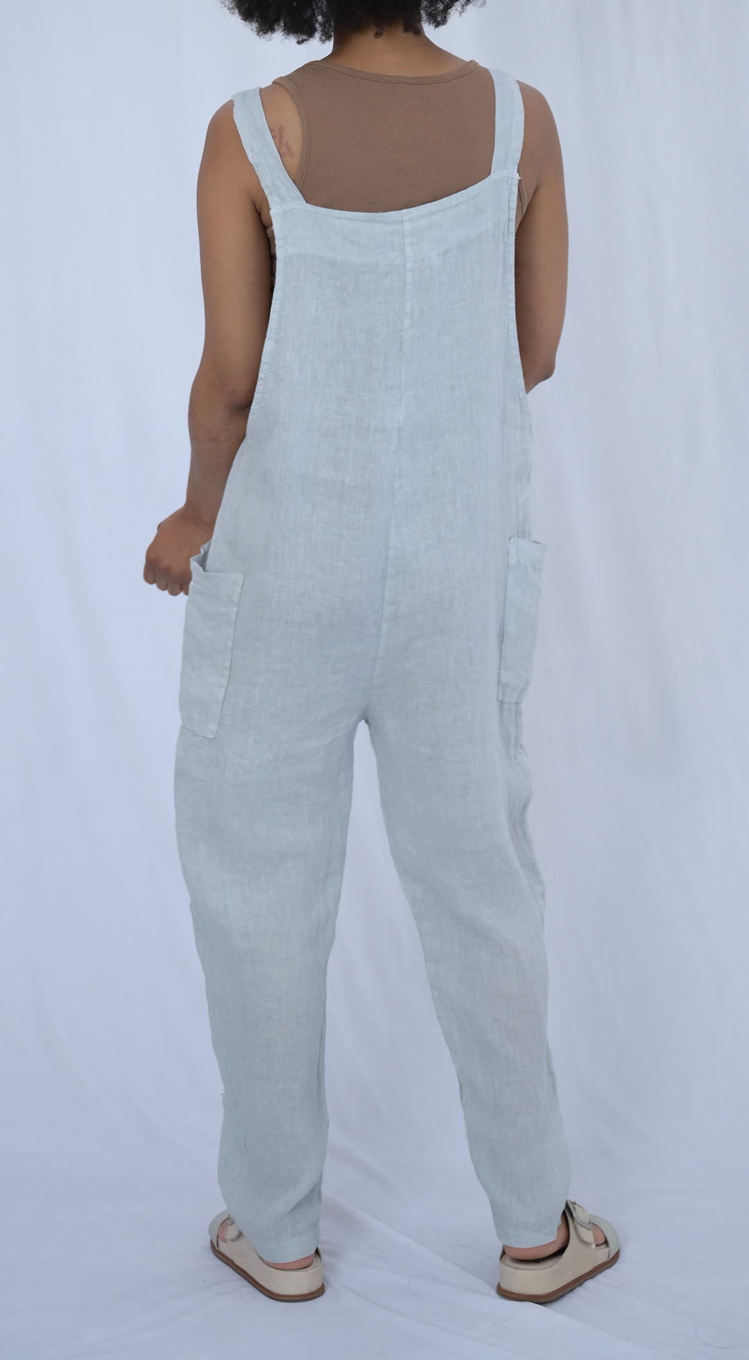 Button Strap Jumper with Front Pockets #4269