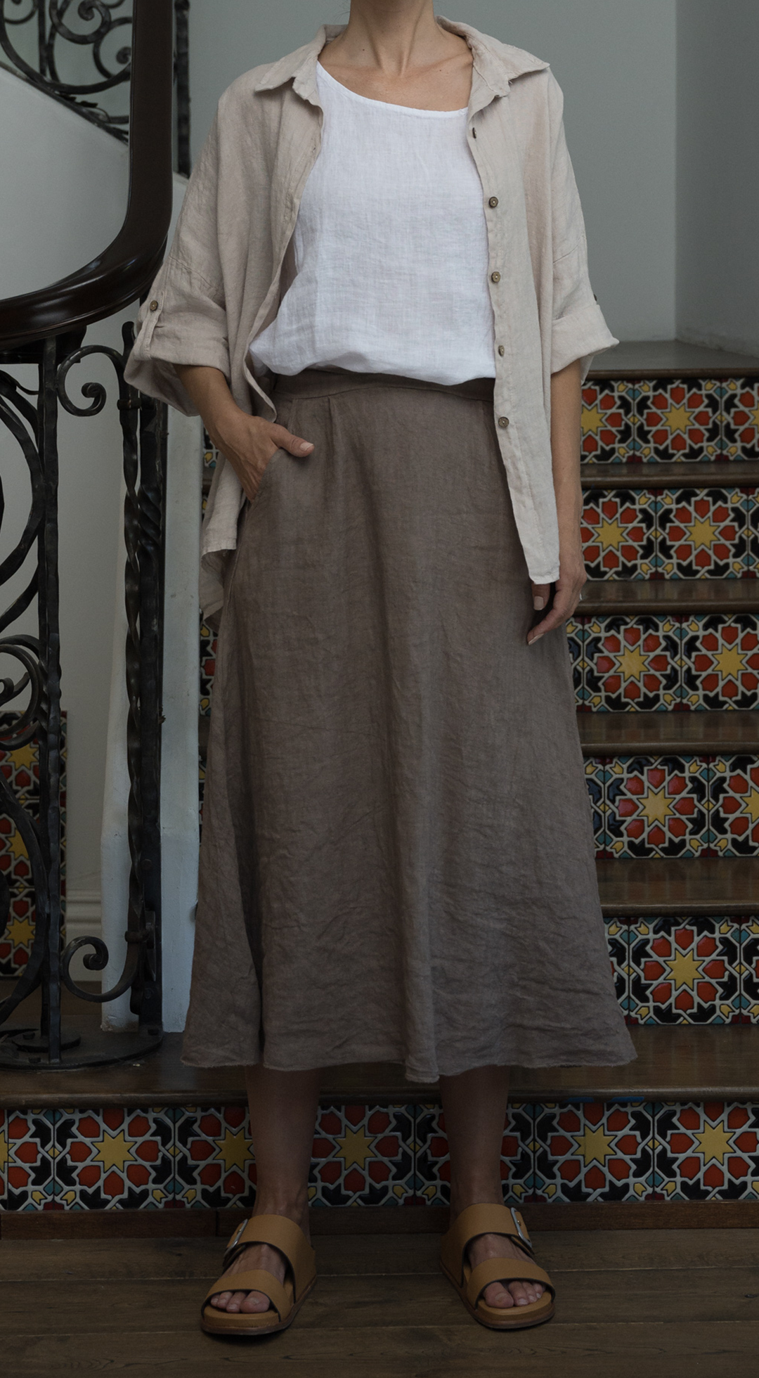 3/4 Button Up Shirt #1034