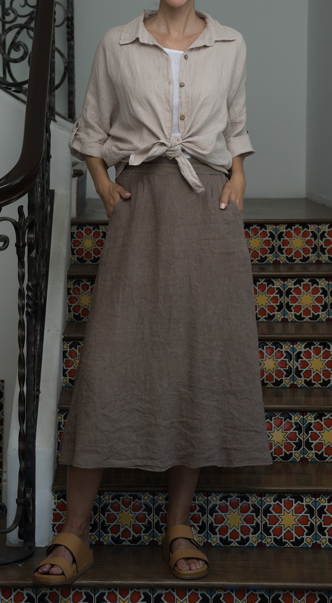 3/4 Button Up Shirt #1034
