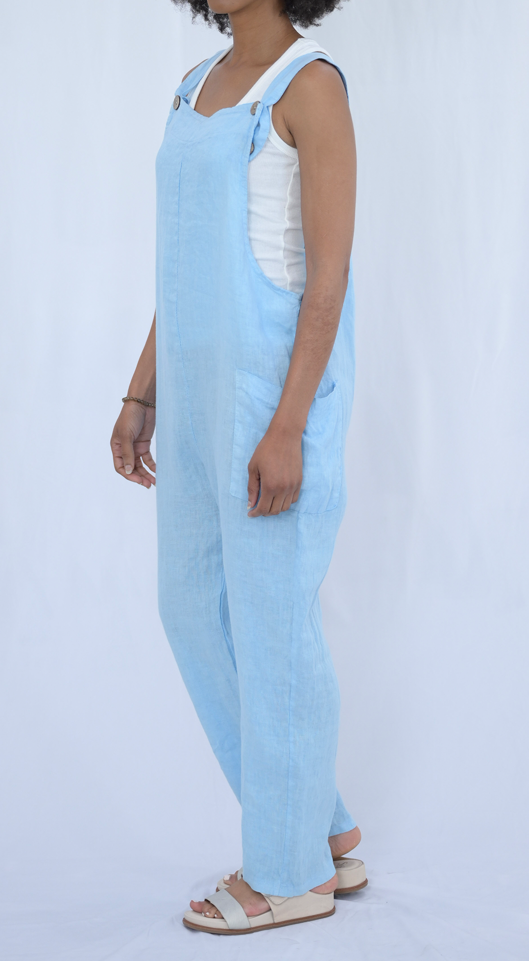 Button Strap Jumper with Front Pockets #4269