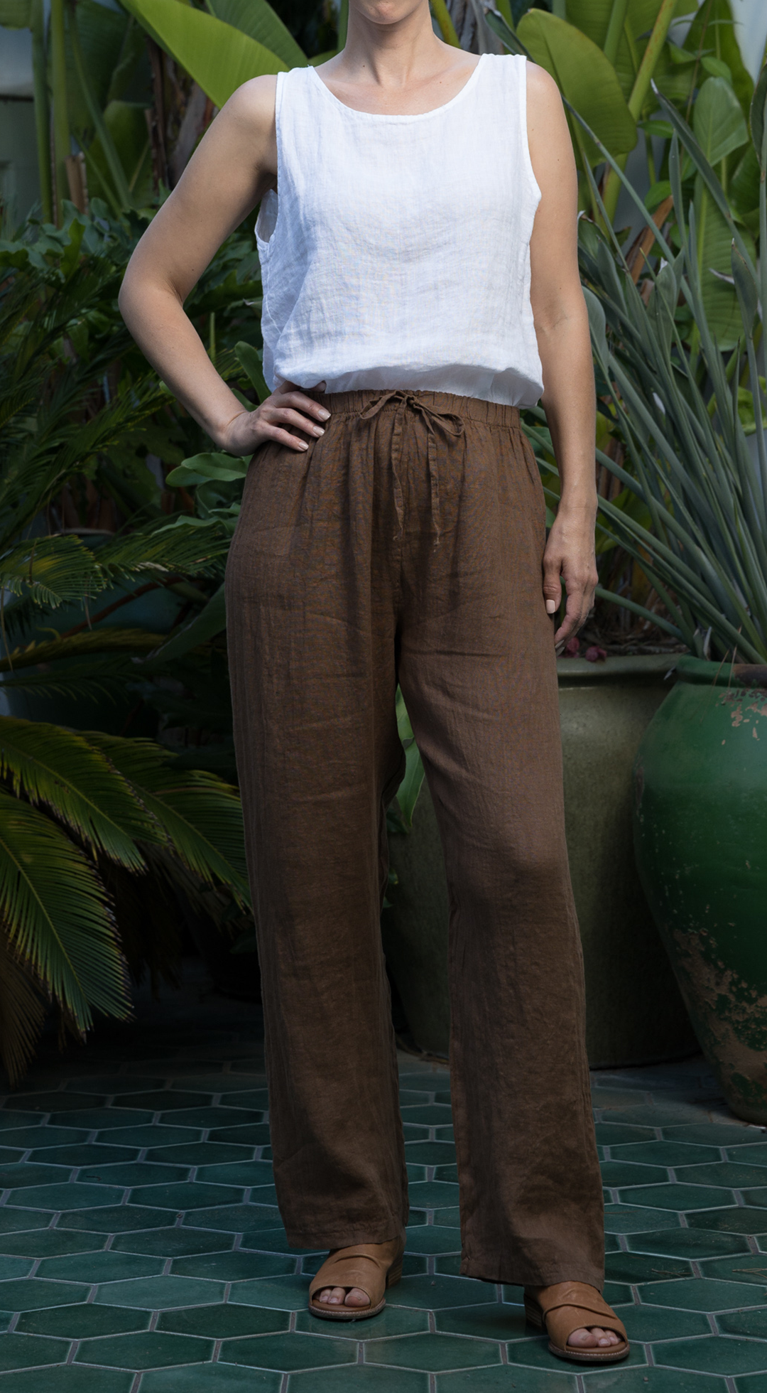 Drawstring Linen Pant #19200
